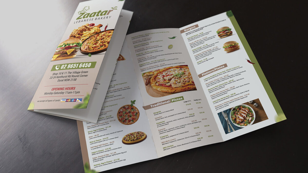 Bakery Menu Design